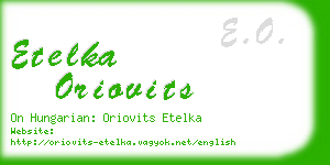 etelka oriovits business card